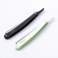 Couteau de rasage pliant en acier inoxydable pour hommes professionnels rasoirs de barbier à bord droit pour l'épilation beauté soins personnels