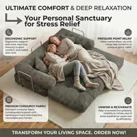 Gemütliches Wolkenförmiges Modernes Modulares Sofa Konvertierbares Bodensofa-Bett Weiches Cord-Ecksofa Familien- und Haustierfreundlich für Wohnzimmer