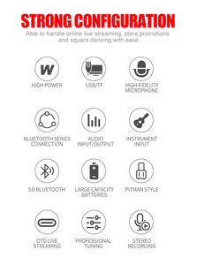 Haut-parleurs de fête K6 Double haut-parleurs sans fil OMS de 6 pouces Haut-parleurs audio <span class=keywords><strong>Radio</strong></span> FM - Product Image 5