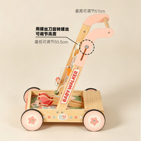 Chariot d'activités éducatif en bois pour bébé avec miroir, engrenages et blocs en forme d'animaux, pour l'éveil et l'apprentissage des tout-petits