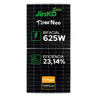 Panel Surya Mono Bifacial Double Glass Jinko Tiger Neo 630W Tipe-N JKM66HL4M-BDV 605W 620W 625W Efisiensi Tinggi untuk Proyek