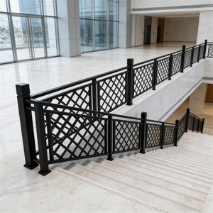 Balustrade en acier inoxydable avec revêtement imitation bois, <span class=keywords><strong>grille</strong></span> diamantée <span class=keywords><strong>pour</strong></span> garde-corps d'escalier extérieur et <span class=keywords><strong>balcon</strong></span>, entretien réduit - Product Image 3