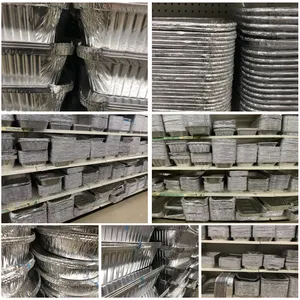 Schlussverkauf Lebensmittelverpackung hochwertige Zylinderbox für Takeaway Lebensmittelteller Backen Braten silberne Aluminiumfolie Aluminiumfolie Fastfood