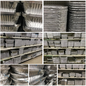 Gran oferta, uso de envasado de alimentos, caja de lata para llevar de alta calidad, bandeja de comida para hornear, papel de aluminio plateado, papel de aluminio Fastfood - Product Image 6