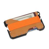 Sanchuan chine fournir RFID bouclier ouvre-bouteille hommes porte-cartes en métal portefeuille intelligent en cuir en alliage d'aluminium porte-carte