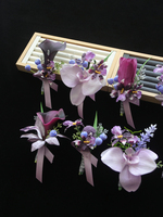 Corsage de mariage verre à vin à la main fleurs artificielles tissu écologique Satin marié mariée Parents meilleur homme/femme saint valentin
