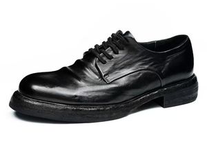 Zapatos de cuero genuino de vaca de primera calidad con cordones estilo inglés, conjunto de tres piezas para hombre, informales de negocios, para boda, 2026 - Product Image 5