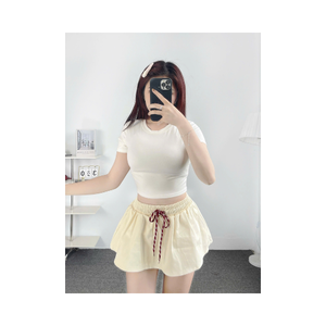 Best Quality Women’S High Waist <b>Skirt</b> – Stretch <b>Elastic</b> Band, Built-In Shorts 100% Cotton In Stock Item Free Sample - Product Image 3