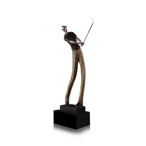 חדש עיצוב גדול גדול H430mm גולף איש איור פסל שרף הפרס גביע