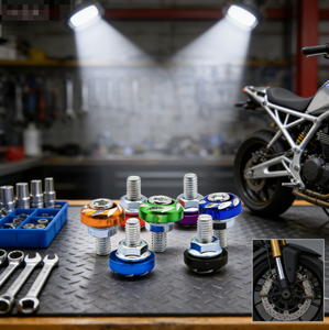 Vis de plaque d'immatriculation de moto en aluminium, motif floral gravé, options de couleur - Product Image 4