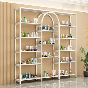 ชั้นวางเครื่องสำอางโลหะคุณภาพสูง ตู้โชว์น้ำหอมสำหรับร้านเสริมสวย - Product Image 3