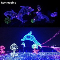 Lampes LED décoratives en forme de dauphin, éclairage de Noël, indice de protection IP65, en fer forgé, pour l'extérieur, les places commerciales, les rues, les parcs, la décoration marine