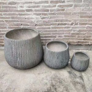 Pots de fleurs en <span class=keywords><strong>fibre</strong></span> d'argile de conception personnalisée jardinières avec plateau pour extérieur intérieur arbre plante pot décoration en gros Chine - Product Image 4
