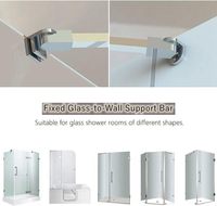 Barre de support mur-verre sans cadre en acier inoxydable de 40 cm (15,7 po) pour porte de douche, pour verre de 1/4 po à 3/8 po d'épaisseur, 400 mm, chromé