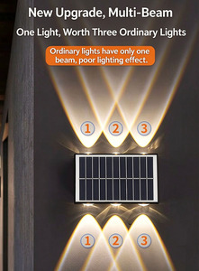 Lampe murale solaire LED à 2 têtes, étanche pour extérieur, jardin, villa, balcon - Product Image 1