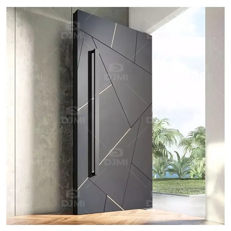 Guangdong daji personalizado América estilo alumínio luxo porta pivô para exterior porta principal segurança alta entrada portas modernas
