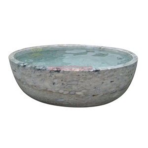 Moderna banheira de pedra de mármore autônoma Forma Oval <span class=keywords><strong>1</strong></span> pessoa Spa Massagem Praça Oval inclui escorredor para cozinha Villa Park - Product Image 5