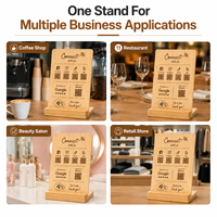 Support d'affichage personnalisé en bambou pour code QR, porte-panneau de paiement en bois pour restaurant, café, comptoir de vente au détail