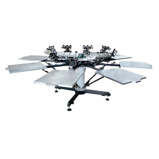 8 Color 8 Station Rotary Screen Printing Machine T-shirt Screen Print Machine