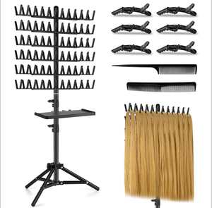 Factory Cheaper Foldable Adjustable <b>Braiding</b> Hair Rack Stand Precision-Made China Hair Storage Hair <b>Extension</b> Holder with tray - Product Image 1