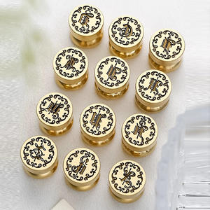 Sello de Cera Mini Láser Serie Letras Góticas con Puntas de Cobre, Estilo Europeo, Pequeños Sellos para Diario, Decoración, Regalo - Product Image 1