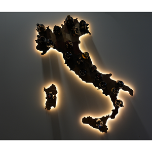Porte-bouteille mural en bois avec rétro-éclairage Design italien Décoration de maison de luxe à vendre - Product Image 1