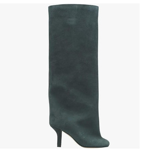 Botas Minimalistas Femininas Acima do Joelho em Camurça Vintage com Salto Alto e Sola de Borracha para Outono, Tamanhos Grandes, Tendência Atacado 2025 - Product Image 3