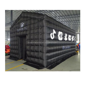 Tente cubique de fête portable noire personnalisée tente d'équipement de <span class=keywords><strong>location</strong></span> de matériel de fête tente de cinéma gonflable pour boîte de nuit - Product Image 1