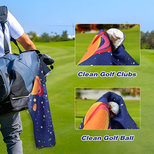 Grandes serviettes <span class=keywords><strong>de</strong></span> golf pour <span class=keywords><strong>sac</strong></span> <span class=keywords><strong>de</strong></span> golf avec mousqueton pour enlever rapidement le sable, la boue, la saleté et la sueur - Product Image 2