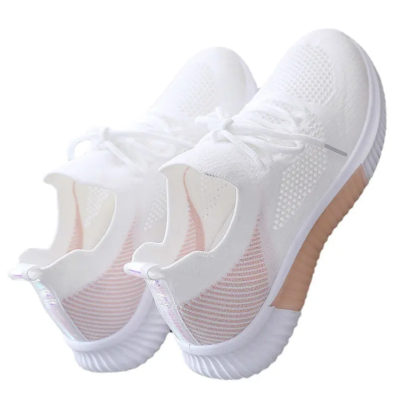 lightweight fashion hot selling white color ladies sneakers casual sports shoes winter for women