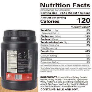 Poudre de protéines de lactosérum à haute teneur OEM, <span class=keywords><strong>vanille</strong></span> et chocolat, 29 portions, sans gluten 899g, complément alimentaire pour le soutien musculaire des adultes - Product Image 6