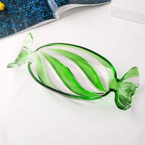 Piatto per Frutta e Caramelle in Vetro Colorato, Design Minimalista Europeo, Grande Formato, Multicolore, per Servire Frutta Secca - Product Image 4