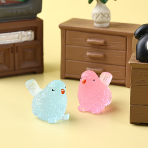 Simulation d'oiseau tête haute Animal aménagement paysager Micro-paysage décoration ornement résine lumineuse bricolage accessoires petits accessoires - Product Image 2