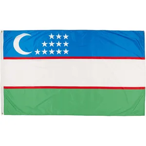 Werbeartikel Bandera Orgullo Doppelseite 100% Polyester Outdoor Dekoration benutzer definierte Usbekistan Usbekistan Flagge