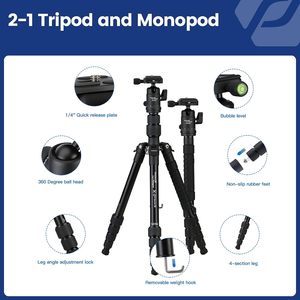 Hot Bán Chuyên Nghiệp Nhôm <span class=keywords><strong>Tripod</strong></span> Monopod Nhỏ Gọn Máy Ảnh <span class=keywords><strong>Tripod</strong></span> Với Bóng Đầu Cho Video Máy Quay Phim Phiêu Lưu Ngoài Trời - Product Image 6