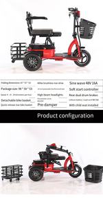 Scooter eléctrico plegable portátil para adultos con batería de 48V Diseño de pie de dos ruedas Opción de tipo de cuerpo abierto - Product Image 5