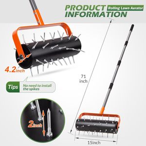 Nouvelle vente chaude Rolling Lawn Punch Punch Multifonctionnel détachable Garden Garden Soil Loosener - Product Image 2