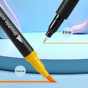 Cross-Border pena cat air dua ujung, pena seni menggambar lapisan luar spidol warna dapat dihapus bahan PP ramah lingkungan untuk anak-anak - Product Image 2