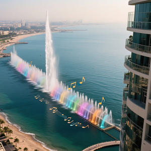 AWS Construction & Real Estate Installations extérieures Fontaine de musique de mer Fontaine d'eau de lac éclairée par LED Fontaine de musique - Product Image 4