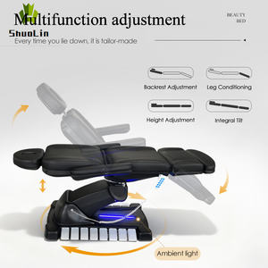 <span class=keywords><strong>Table</strong></span> <span class=keywords><strong>de</strong></span> <span class=keywords><strong>massage</strong></span> électrique moderne à 4 moteurs en cuir PU réglable pour salon <span class=keywords><strong>de</strong></span> beauté - Product Image 2