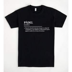 Camiseta Padel Definition Negra Unisex Talla Adulto S M L XL XXL - Product Image 1