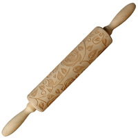 Rouleau à pâtisserie en bois de hêtre à motif flocon de neige et fleur de Noël, pour gaufrage de fondant et biscuits, écologique et de haute qualité