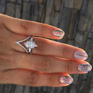 Anello con Micro Accenti in Tono Argento per Donne, Elegante Stile Occidentale, Accessorio da Dito per Feste e Matrimoni, Regalo - Product Image 4