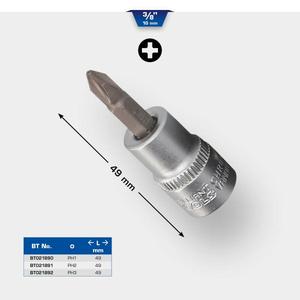OUTILS BRILLANTS-BT021891 3/8 ''PH Phillips bit socket - EAN 4042146775622 HAND SOCKETS 3/8" - Product Image 2