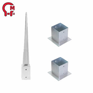 HLM <span class=keywords><strong>4x4</strong></span> Pole Bride Béton Acier Piquet de Sol <span class=keywords><strong>Ancrage</strong></span> de <span class=keywords><strong>Poteau</strong></span> de Clôture - Product Image 2