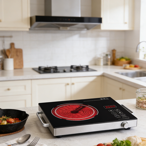 <span class=keywords><strong>Cuisinière</strong></span> infrarouge portable 2200W, <span class=keywords><strong>plaque</strong></span> chauffante électrique <span class=keywords><strong>de</strong></span> comptoir avec poignées, <span class=keywords><strong>plaque</strong></span> chauffante en céramique multifonction <span class=keywords><strong>pour</strong></span> tous les ustensiles <span class=keywords><strong>de</strong></span> cuisine - Product Image 1