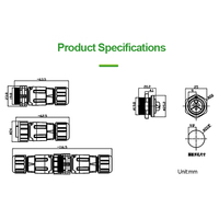 Connecteur de soudure d'assemblage sur le terrain IP67 2Pin ignifuge résistant aux UV Durable éclairage LED extérieur M19 connecteur étanche