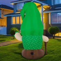 Vendita Diretta dalla Fabbrica: Gonfiabile Decorativo per San Patrizio con Figura di Leprechaun, Bacchetta e Trifoglio Luminoso