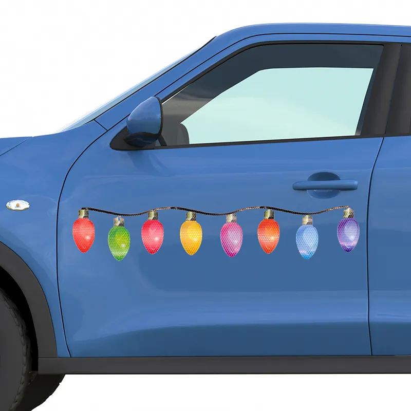 Christmas Decorations Holiday Garage Mailbox Refrigerator Decal Car Reflective Lights Magnet Bulk Sticker