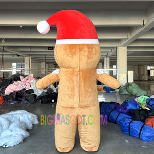 Attraenti Costumi da Mascotte Gonfiabile a Forma di Omino di Pan di Zenzero per Adulti Tuta da <span class=keywords><strong>Costume</strong></span> Natalizio in Peluche per Halloween - Product Image 4